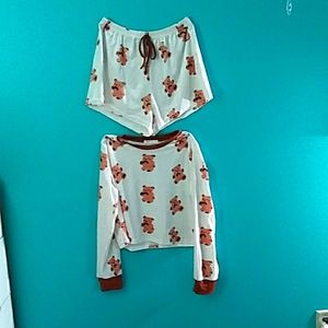 Velvet teddy bear pajamas